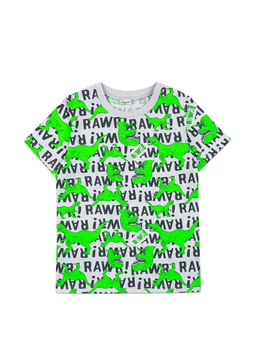 картинка Футболка для мальчика Youlala 0954102612 Серый динозавры от магазина детских товаров ALiSa