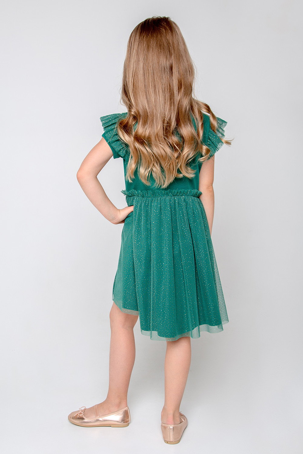 картинка Платье для девочки Crockid К 5704 темно-зеленый от магазина детских товаров ALiSa