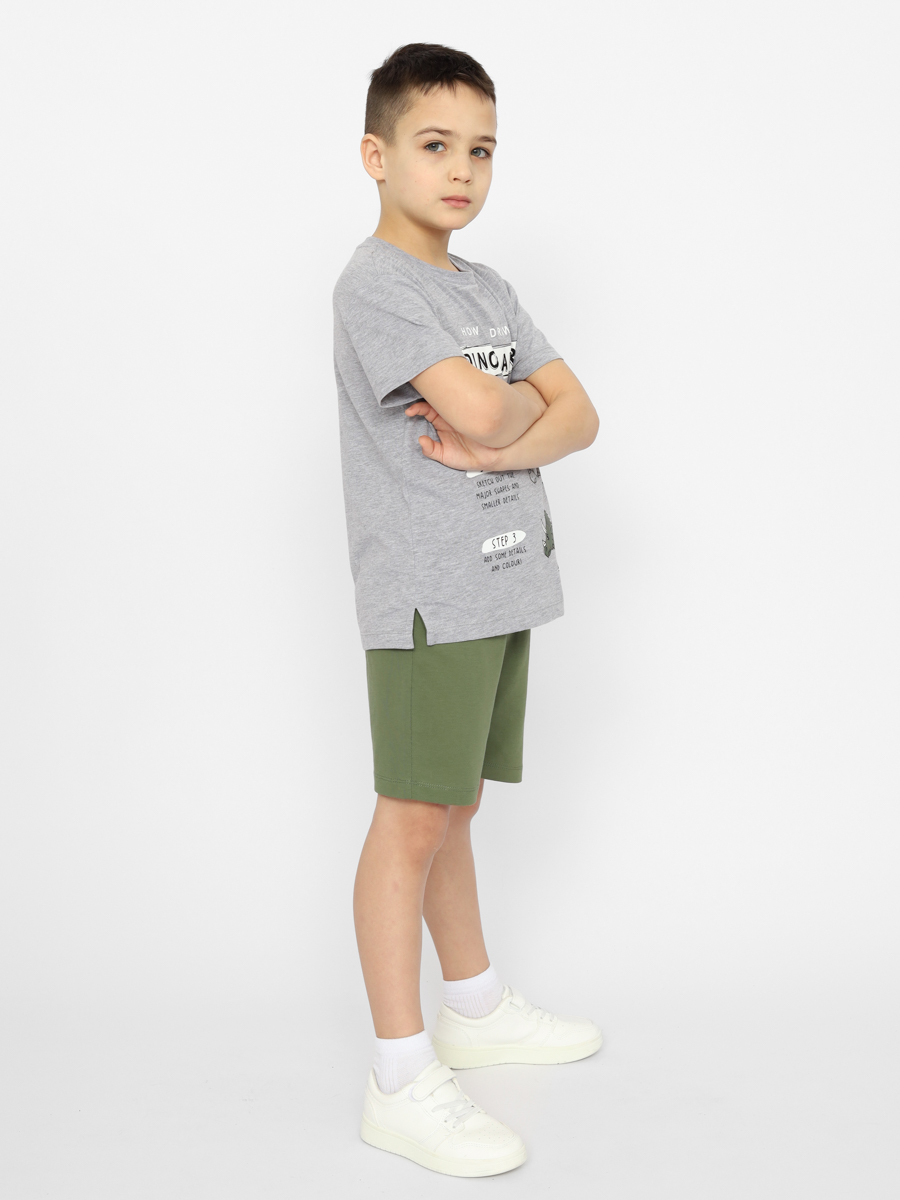 картинка Футболка для мальчика Cherubino CSKB 63654-11 Серый меланж от магазина детских товаров ALiSa