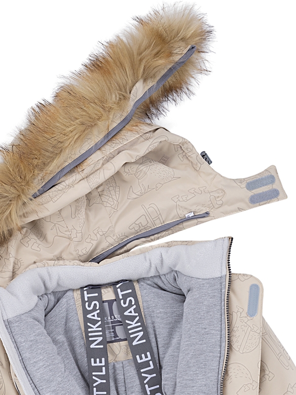 картинка Комбинезон зимний для девочки NIKASTYLE 8з0124 з24 Беж серый от магазина детских товаров ALiSa