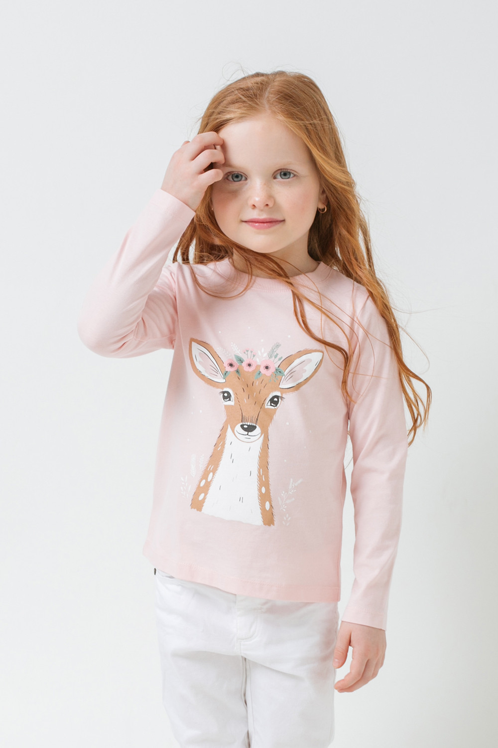 картинка Джемпер для девочки Crockid КР 301437 бежево-розовый к295 от магазина детских товаров ALiSa