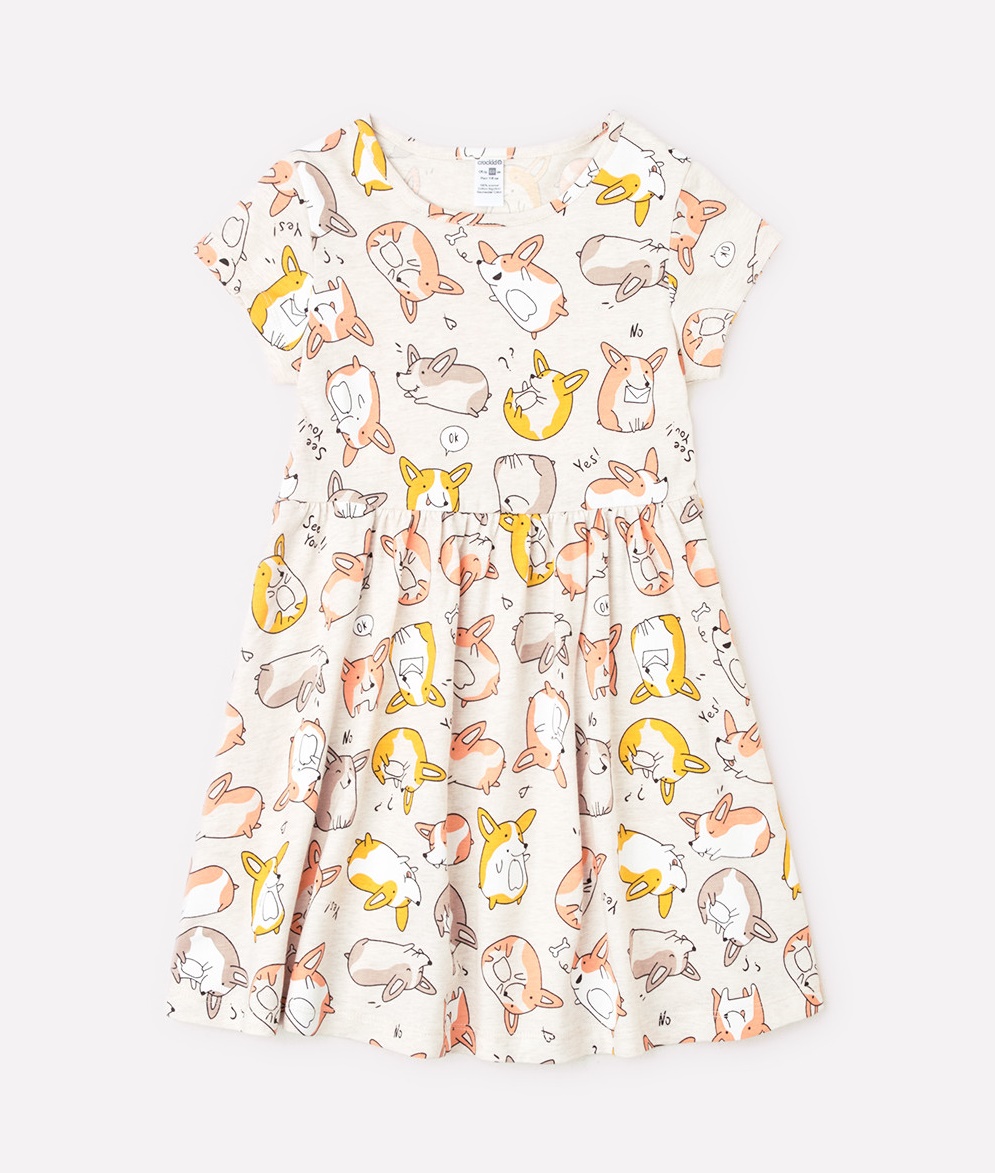 картинка Платье для девочки Crockid К 5646 светло-бежевый меланж, корги к1250 от магазина детских товаров ALiSa