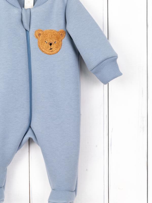 картинка Комбинезон на стопе Baby Boom К381/6-Ф Мишка серо-голубой от магазина детских товаров ALiSa