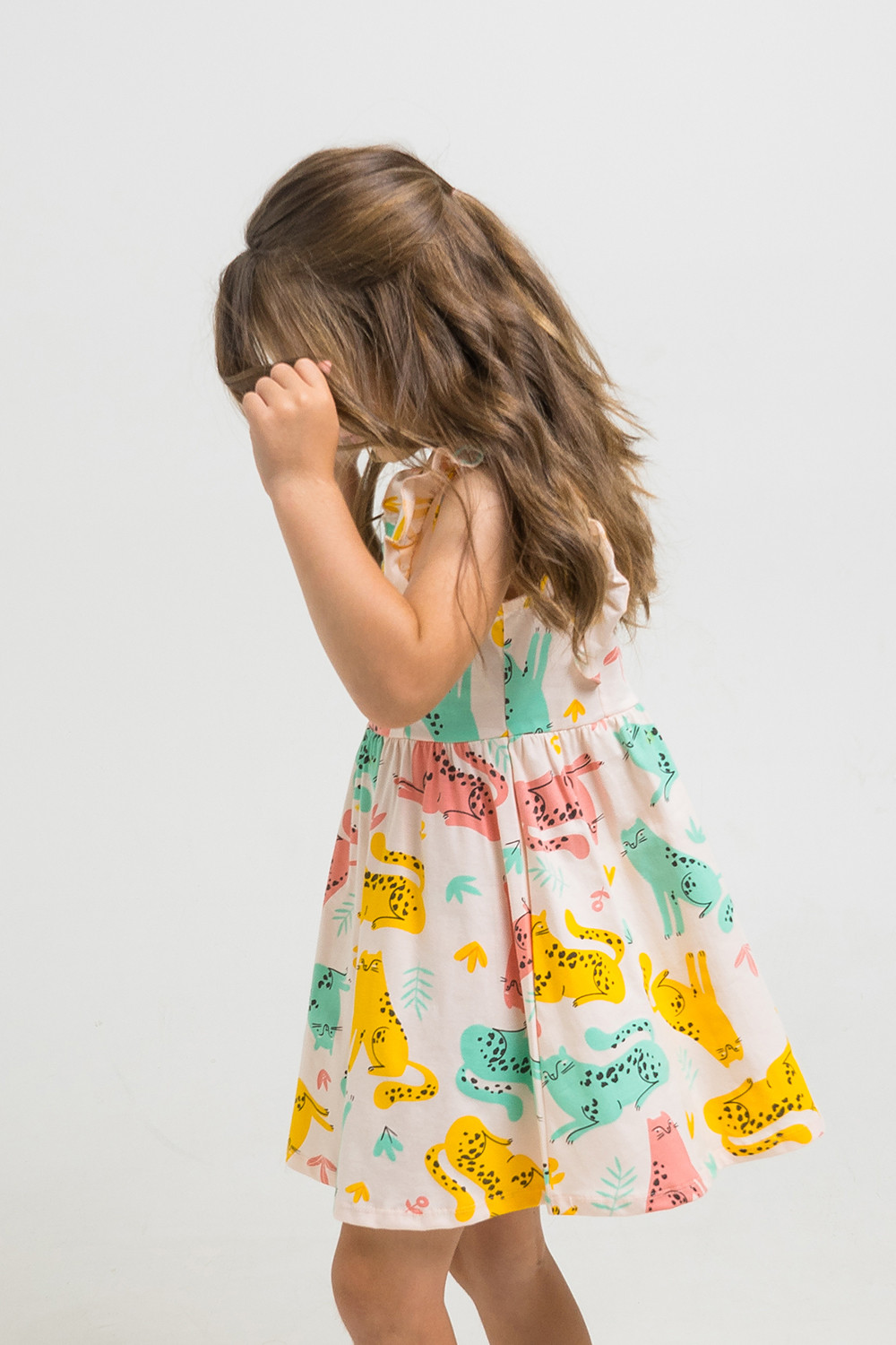 картинка Платье для девочки Crockid К 5690 бледно-персиковый, леопарды к1262 от магазина детских товаров ALiSa