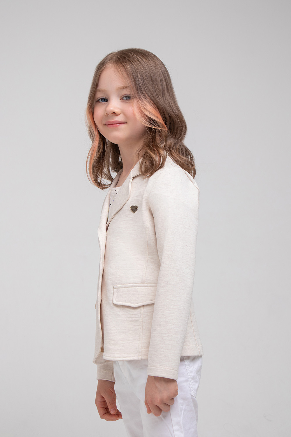 картинка Куртка для девочки Crockid КР 301707 светло-бежевый меланж к339 от магазина детских товаров ALiSa