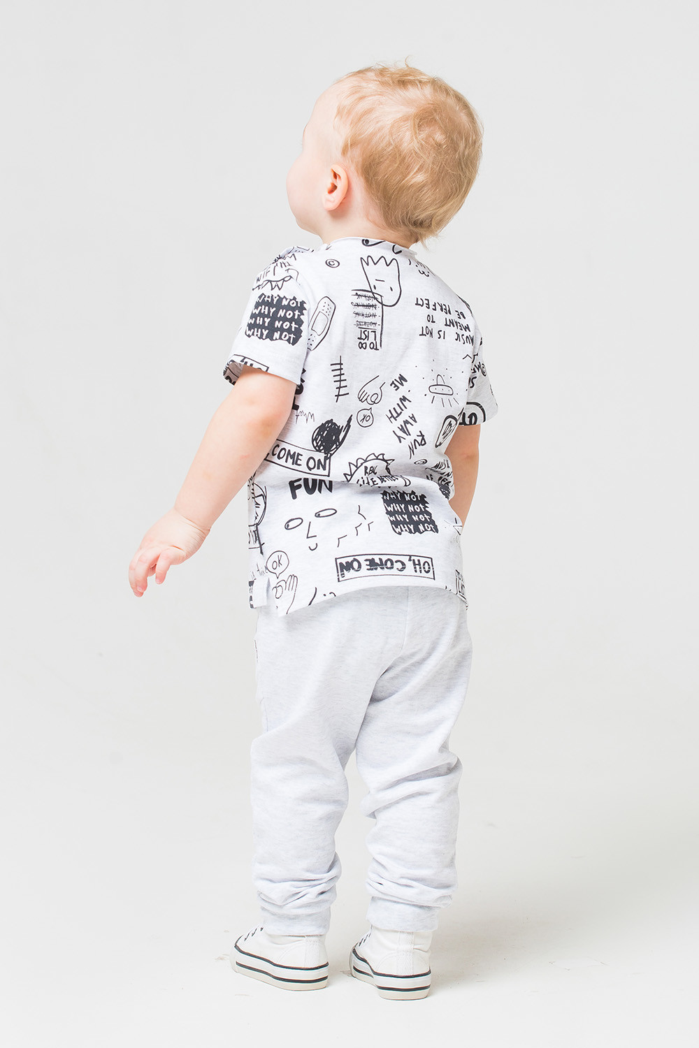 картинка Брюки для мальчика Crockid КР 4739 светло-серый меланж к218 от магазина детских товаров ALiSa