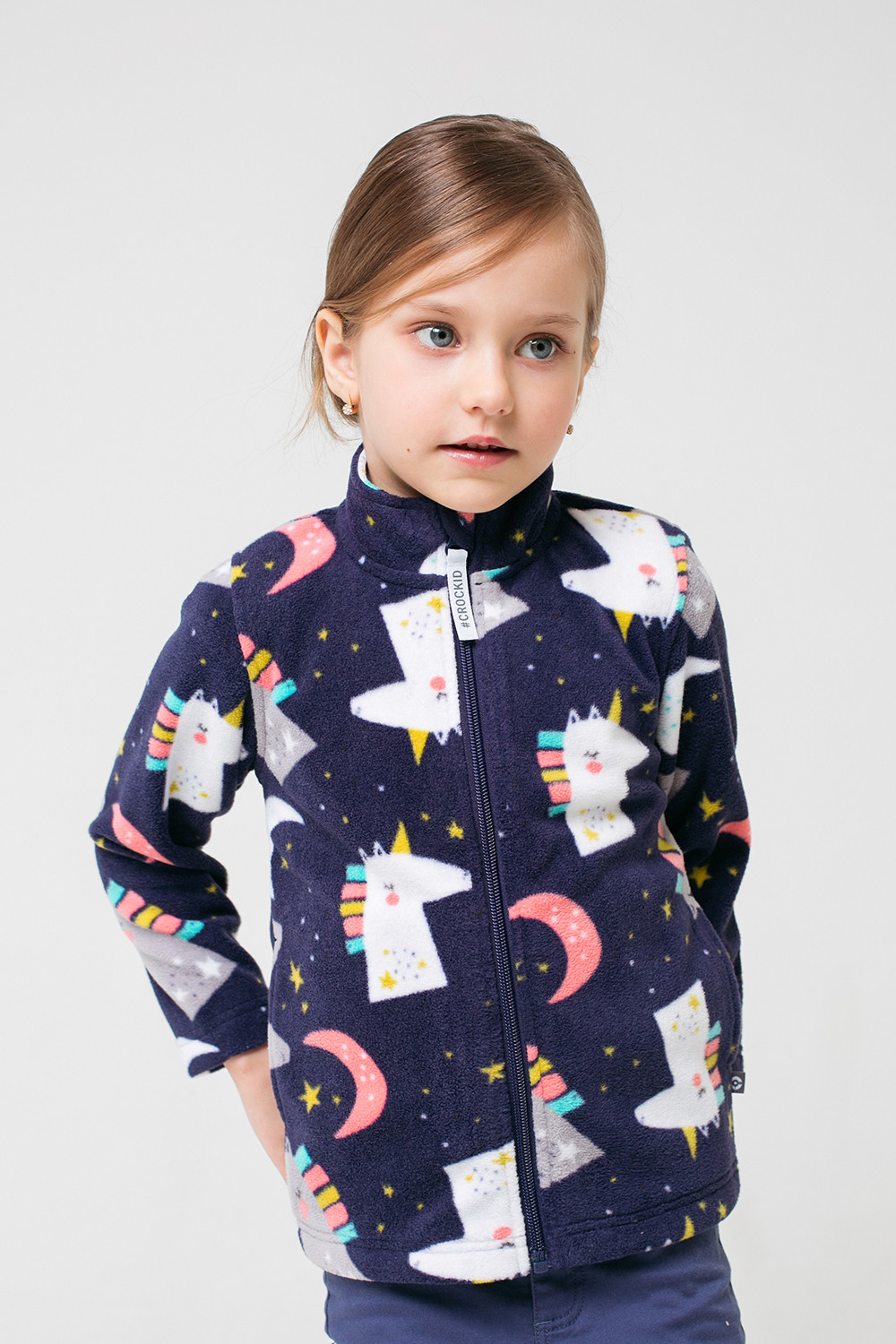 картинка Куртка флисовая для девочки Crockid ФЛ 34025/н/25 ГР от магазина детских товаров ALiSa