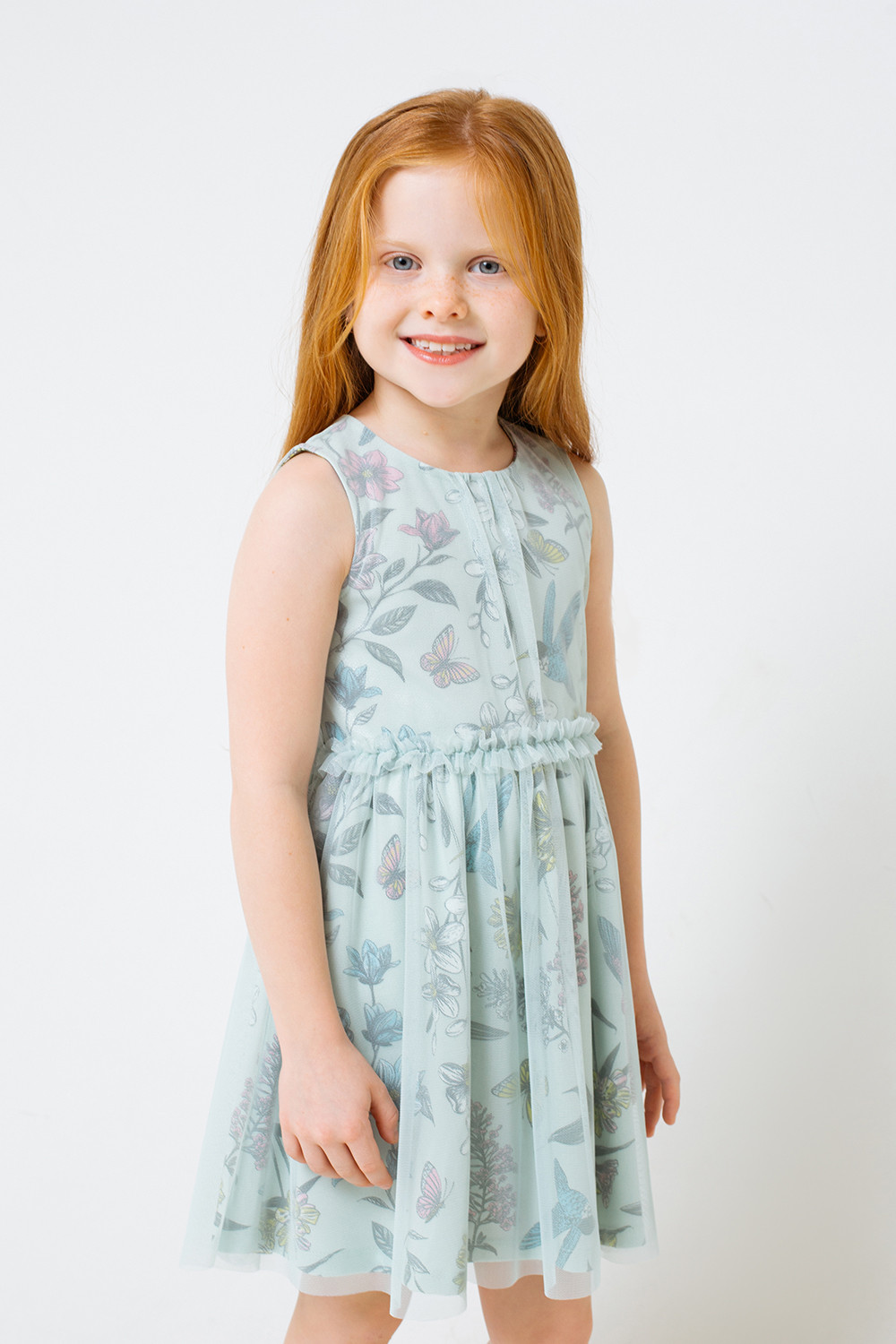 картинка Платье для девочки Crockid КР 5674 дымчатый нефрит, колибри к279 от магазина детских товаров ALiSa