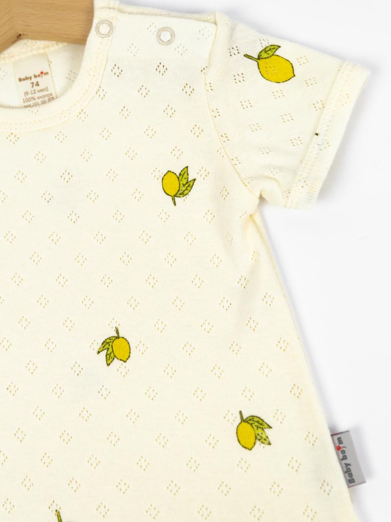 картинка Футболка для девочки Baby Boom Ф68/13-Р Лимончики ажур я715 от магазина детских товаров ALiSa