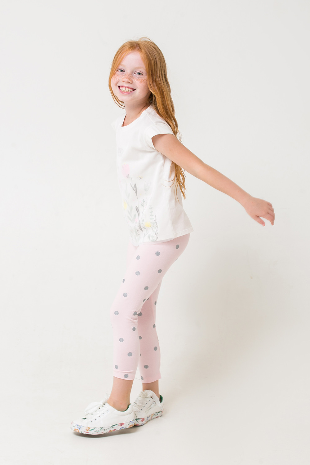 картинка Бриджи для девочки Crockid КР 4074 персиково-розовый, горошек к285 от магазина детских товаров ALiSa