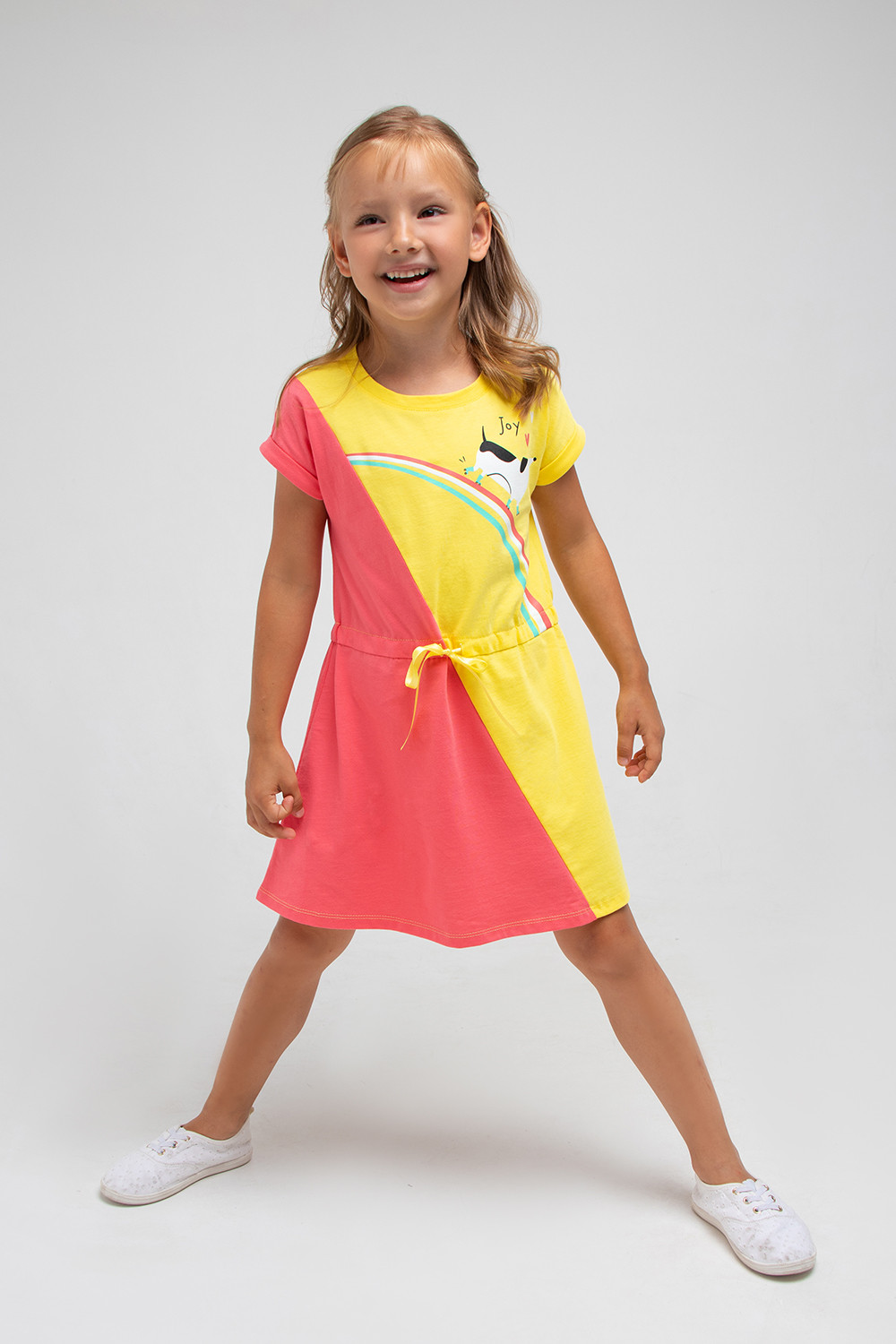 картинка Платье для девочки Crockid К 5686 коралл, сочный лимон к1286 от магазина детских товаров ALiSa