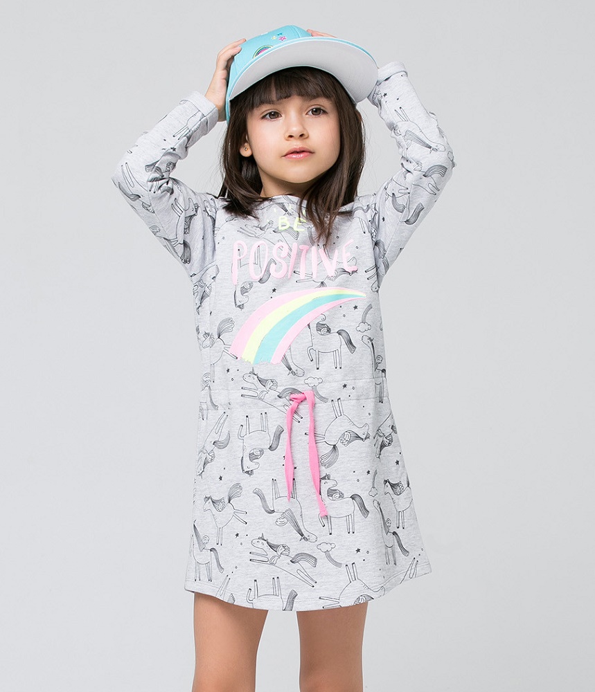 картинка Платье для девочки Crockid К 5418 единороги на меланже к117 от магазина детских товаров ALiSa