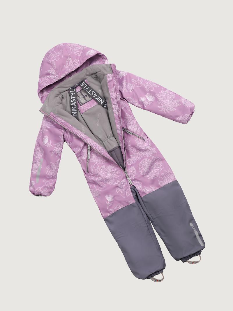 картинка Комбинезон утеплённый для девочки NIKASTYLE 8м1825 Орхидея серый от магазина детских товаров ALiSa