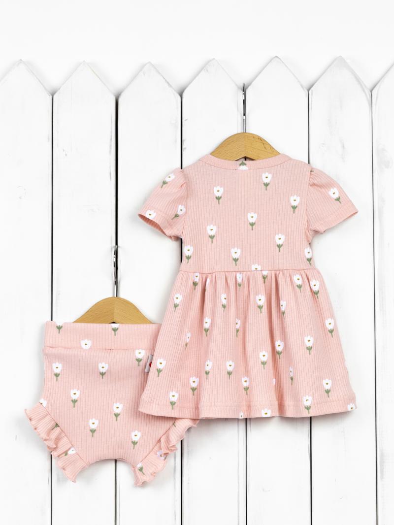 картинка Комплект для девочки Baby Boom КД494/1-К Белые тюльпаны от магазина детских товаров ALiSa