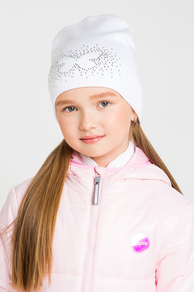 картинка Шапка для девочки демисезонная Crockid КВ 20088 белый от магазина детских товаров ALiSa