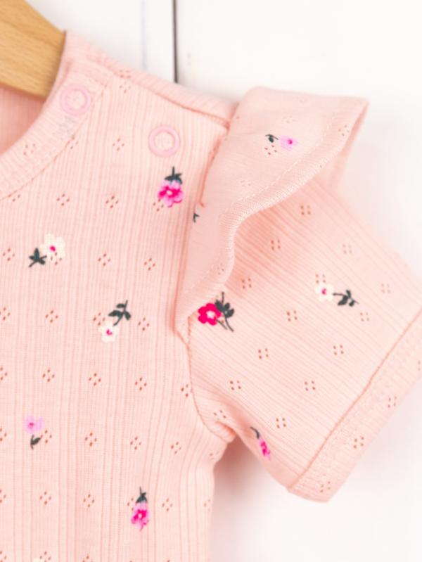 картинка Боди-платье для девочки Baby Boom Б138/4-Р Цветочки на пудре от магазина детских товаров ALiSa