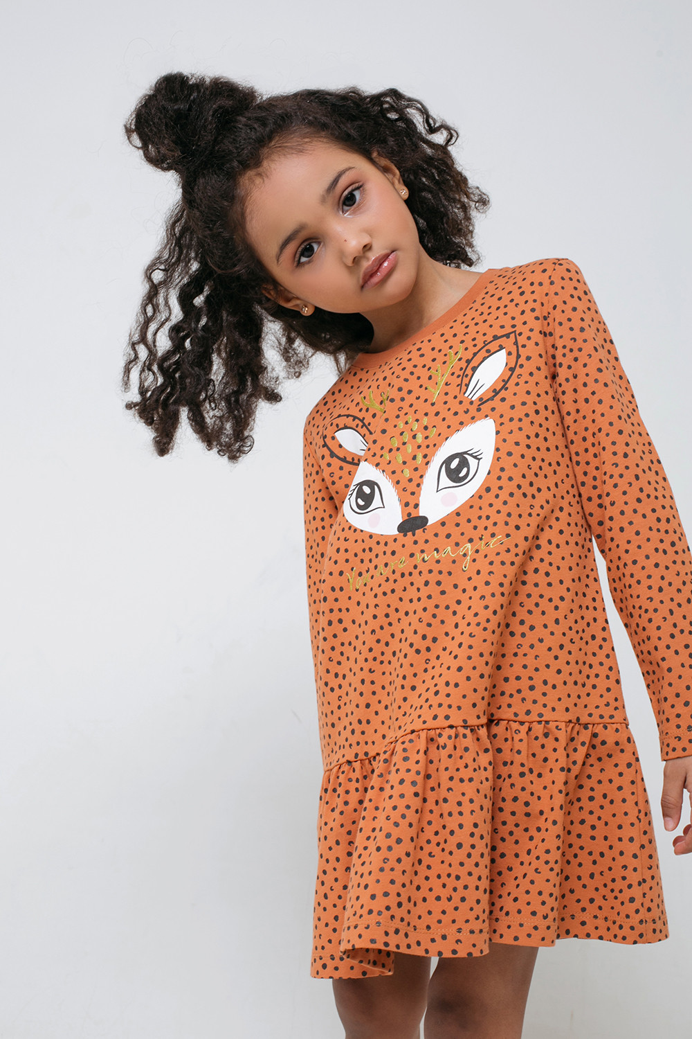картинка Платье для девочки Crockid КР 5713 миндаль, маленькие пятнышки к295 от магазина детских товаров ALiSa