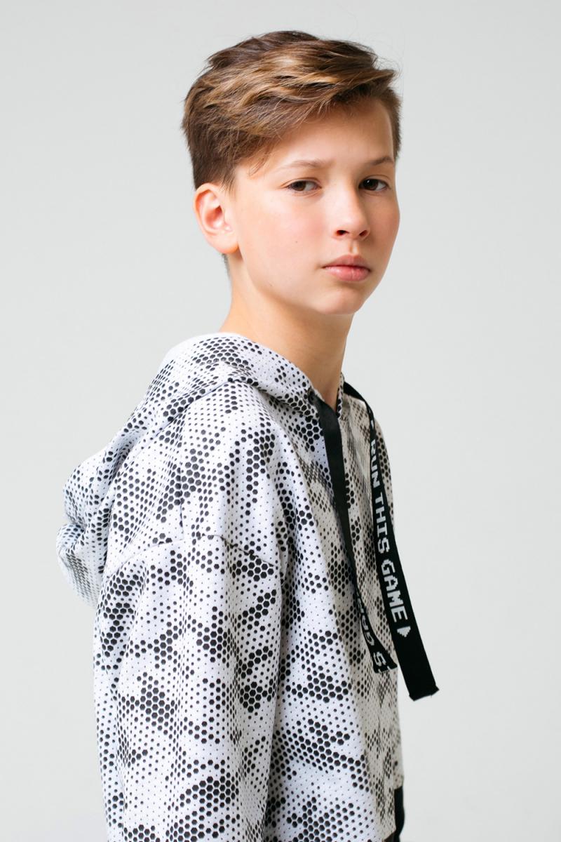 картинка Джемпер для мальчика КБ 301533 светло-серый меланж, черный к54 от магазина детских товаров ALiSa