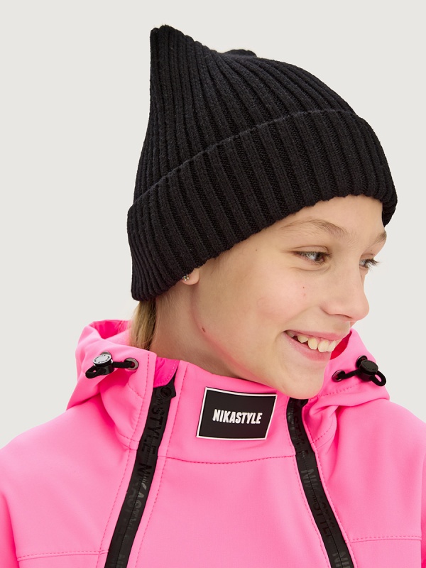 картинка Шапка для девочки NIKASTYLE 11м10825 Черный от магазина детских товаров ALiSa