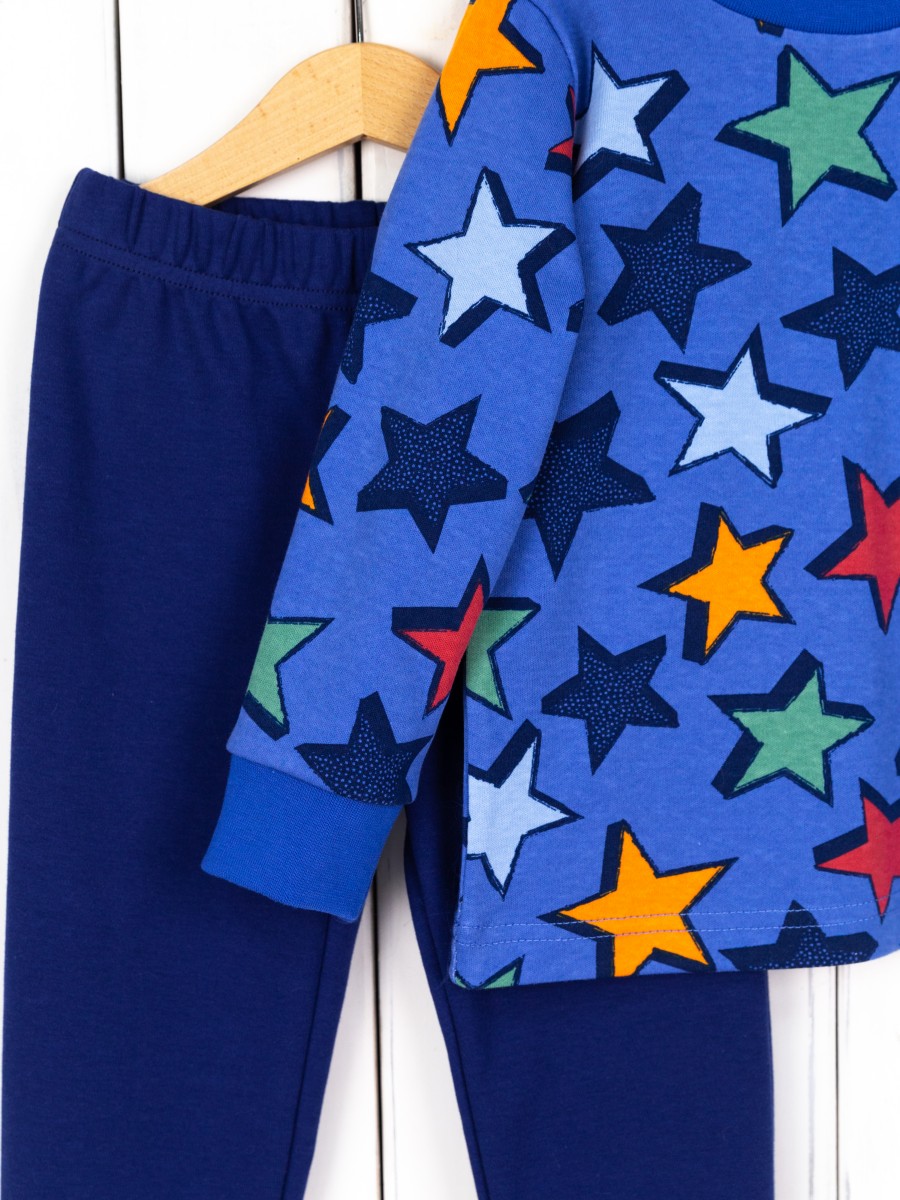 картинка Пижама для мальчика Baby Boom КС14/6-И Звёзды на синем + темно-синий от магазина детских товаров ALiSa