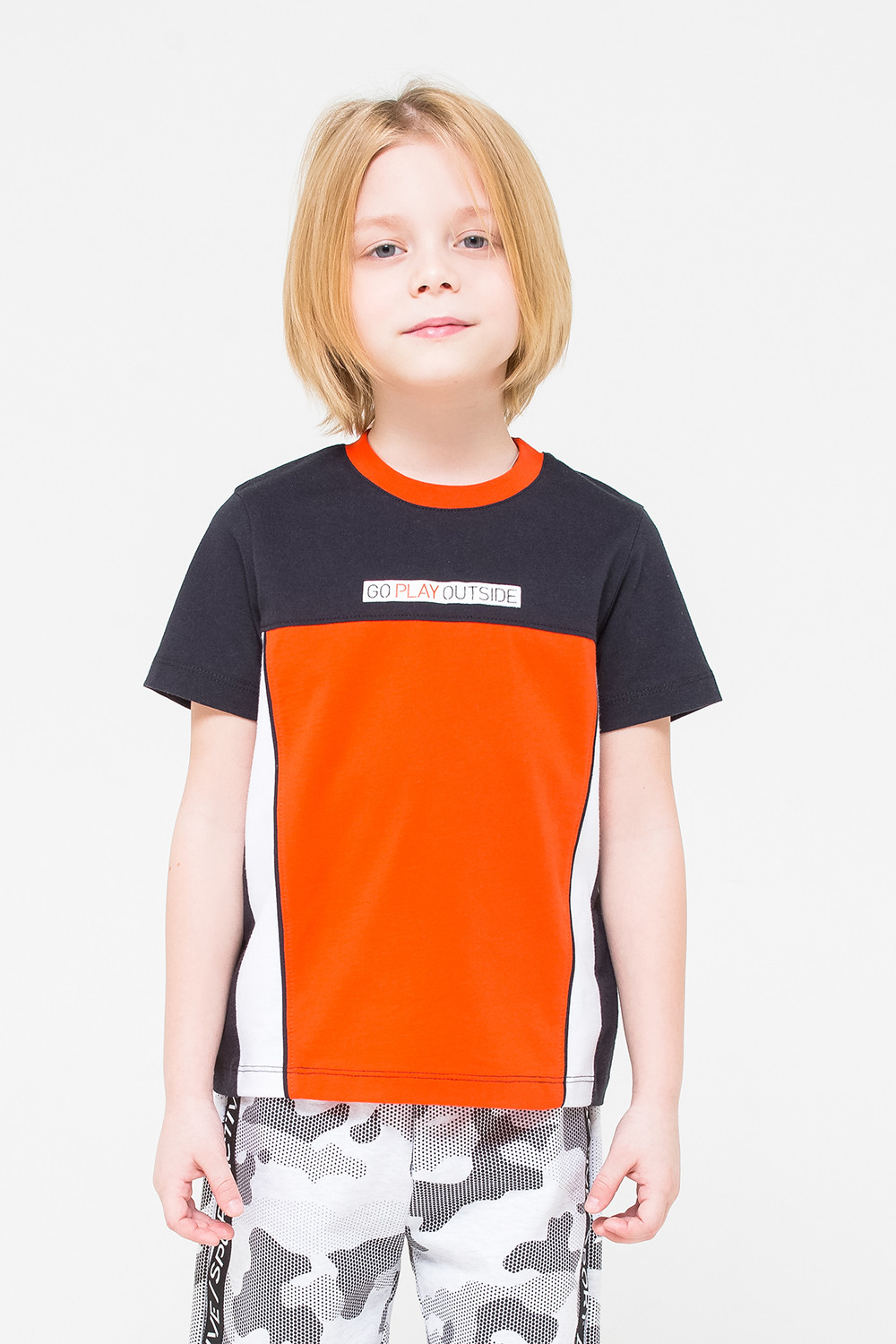 картинка Футболка для мальчика Crockid КР 301043 черный, красный к256 от магазина детских товаров ALiSa