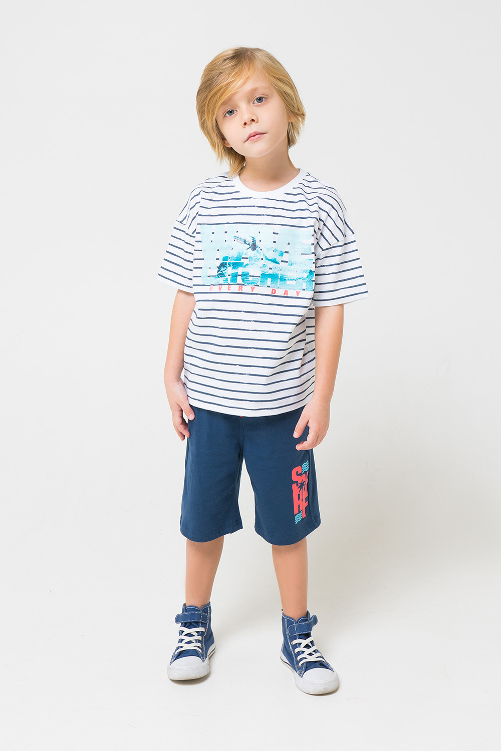 картинка Комплект для мальчика Crockid К 2665 синяя полоска + серо-синий к1245 от магазина детских товаров ALiSa