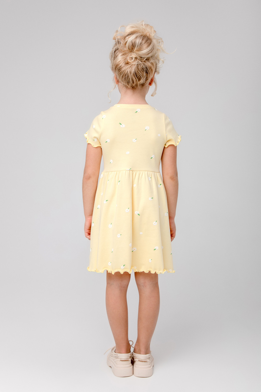 картинка Платье для девочки Crockid КР 5793 бледно-желтый, летние цветы к393 от магазина детских товаров ALiSa