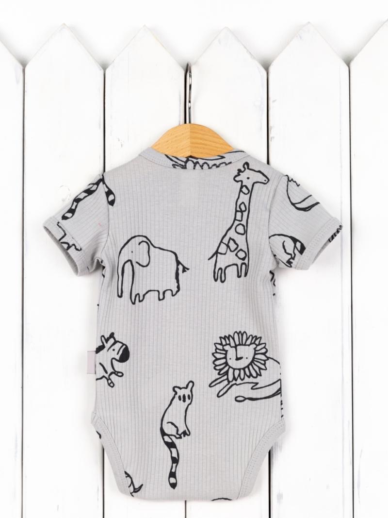 картинка Боди для мальчика Baby Boom Б98/9-К Сафари на сером я736 от магазина детских товаров ALiSa