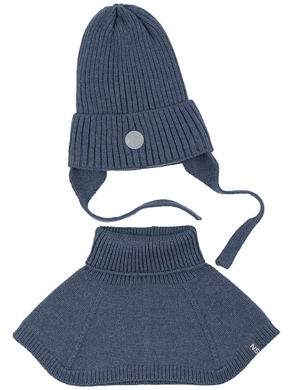 картинка Комплект шапка манишка для мальчика NIKASTYLE 12з16024 Джинс от магазина детских товаров ALiSa