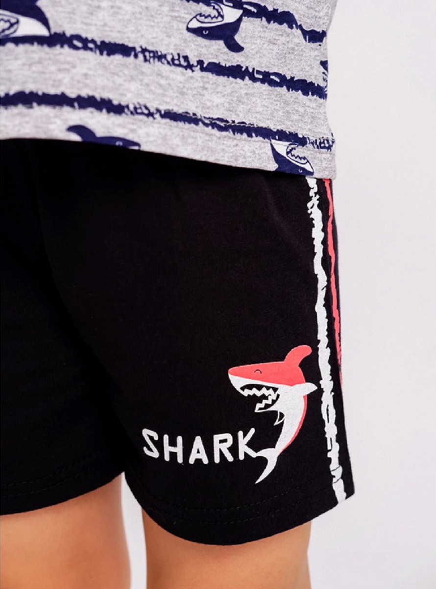 картинка Комплект для мальчика Youlala YLA 7955100301 Серый полоска, черный от магазина детских товаров ALiSa