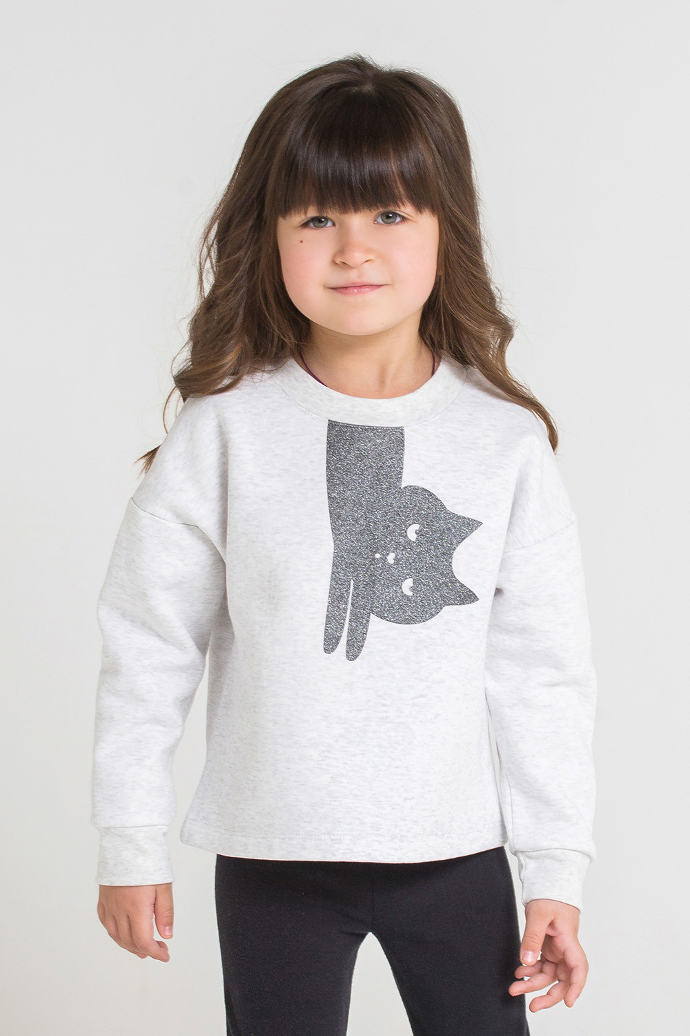 картинка Джемпер для девочки Crockid КР 300760/1 светло-серый меланж к215 от магазина детских товаров ALiSa