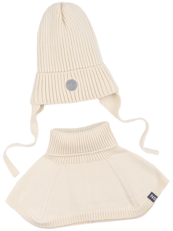 картинка Комплект шапка манишка для девочки NIKASTYLE 12з16024 Молоко от магазина детских товаров ALiSa