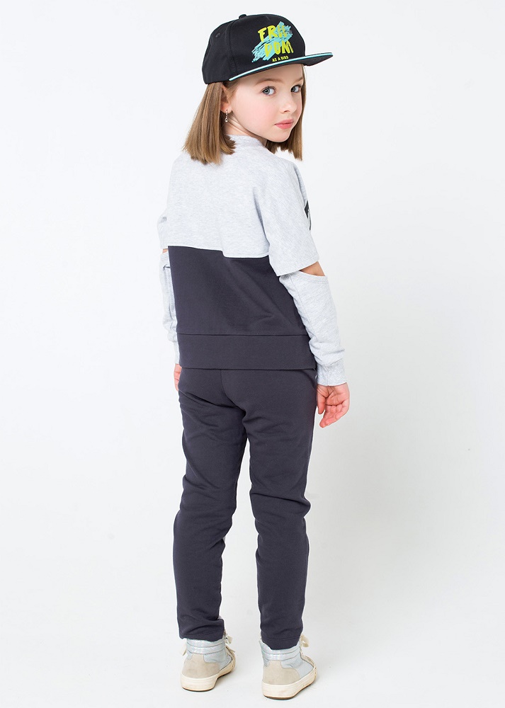 картинка Комплект для девочки Crockid КР 2581 серый меланж + темно-серый к207 от магазина детских товаров ALiSa