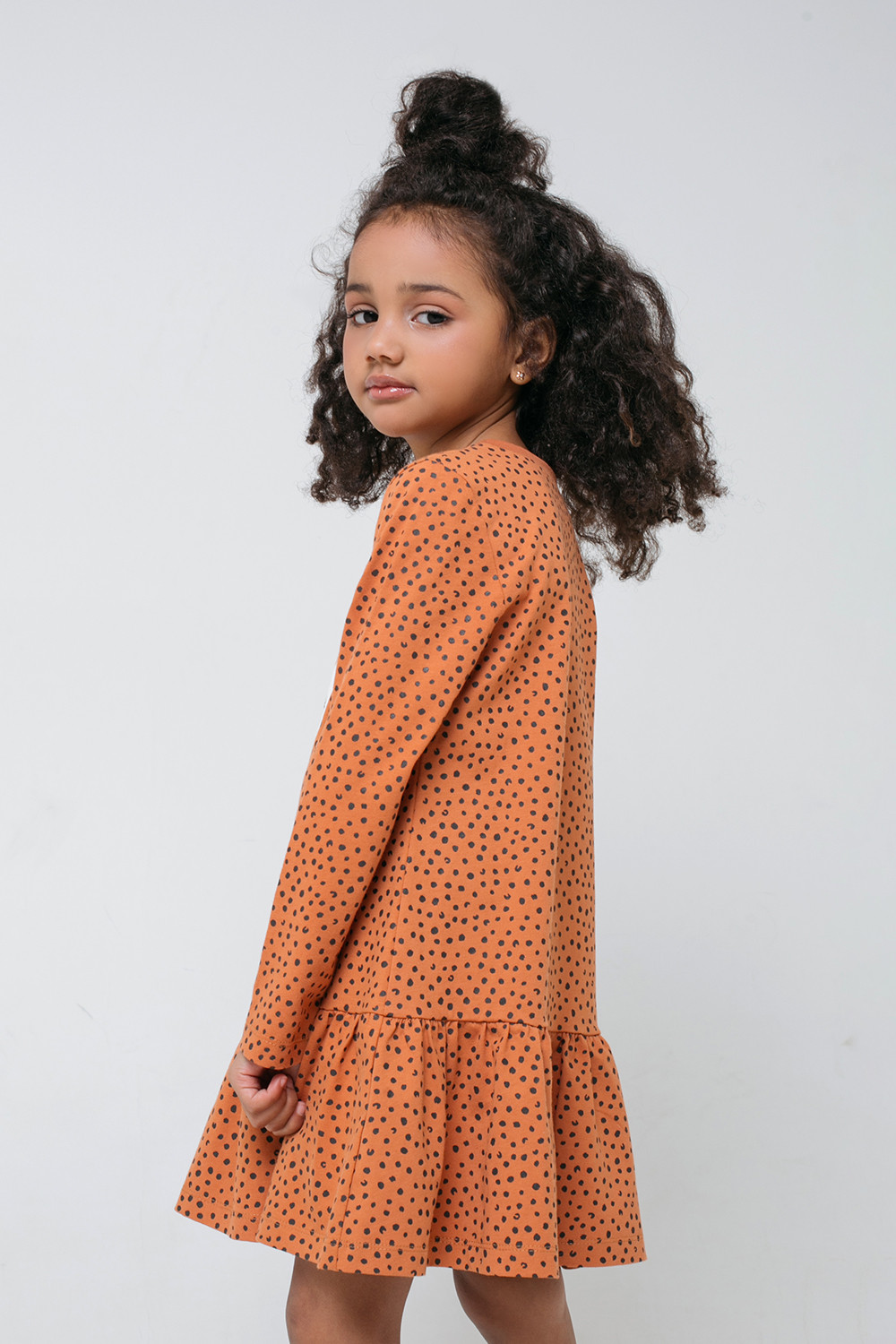 картинка Платье для девочки Crockid КР 5713 миндаль, маленькие пятнышки к295 от магазина детских товаров ALiSa