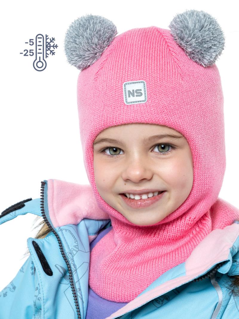 картинка Шлем утепленный для девочки NIKASTYLE 10з13023 светло-розовый от магазина детских товаров ALiSa