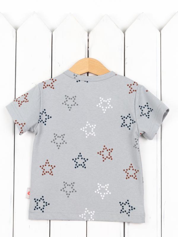 картинка Футболка для мальчика Baby Boom Ф88/21-К Звёзды на светло-сером от магазина детских товаров ALiSa