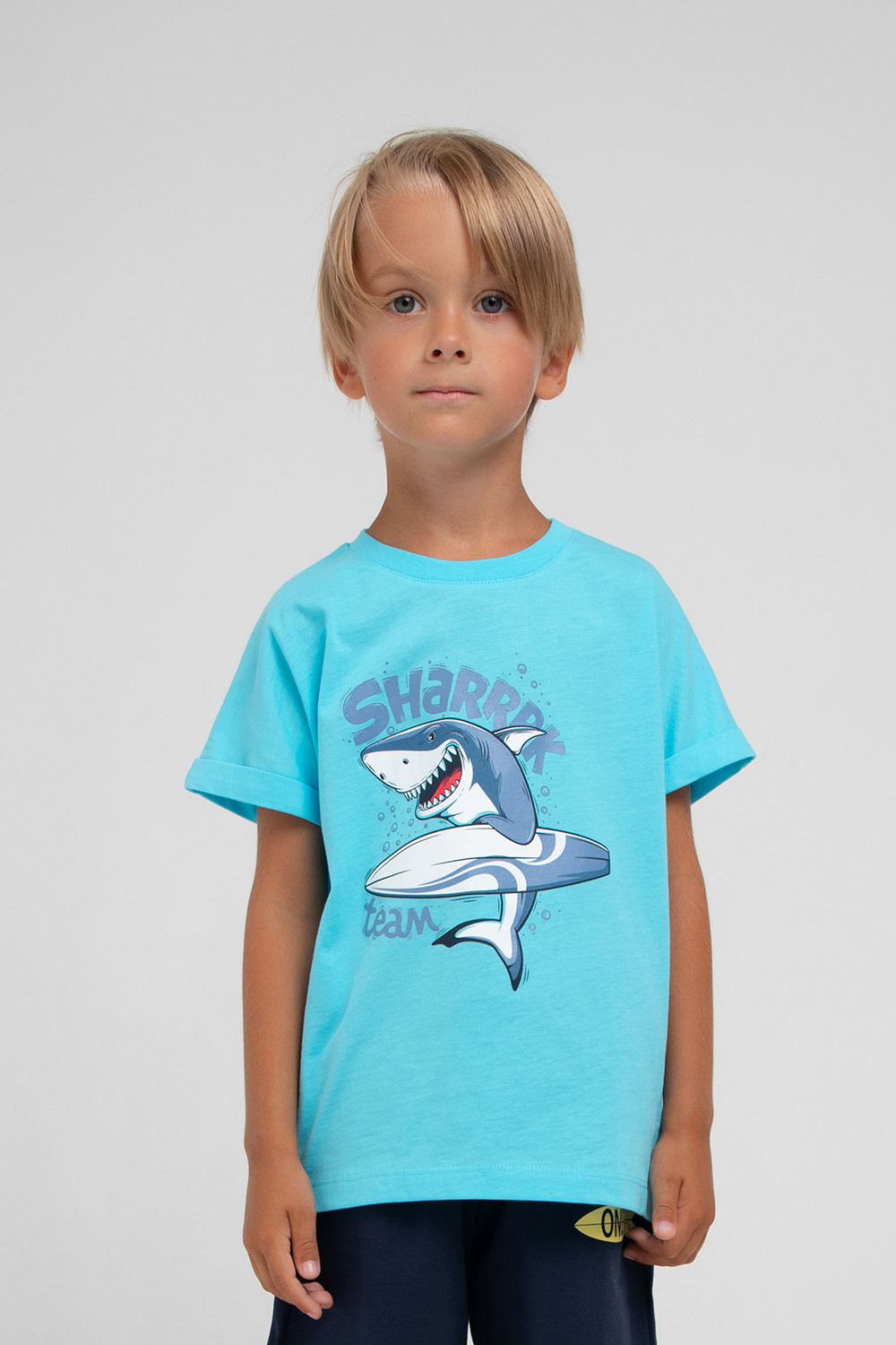 картинка Футболка для мальчика Crockid К 301746 бирюзово-голубой к1285 от магазина детских товаров ALiSa