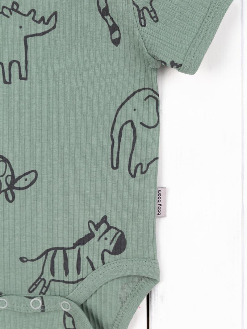 картинка Боди для мальчика Baby Boom Б98/10-К Сафари на шалфее я736 от магазина детских товаров ALiSa