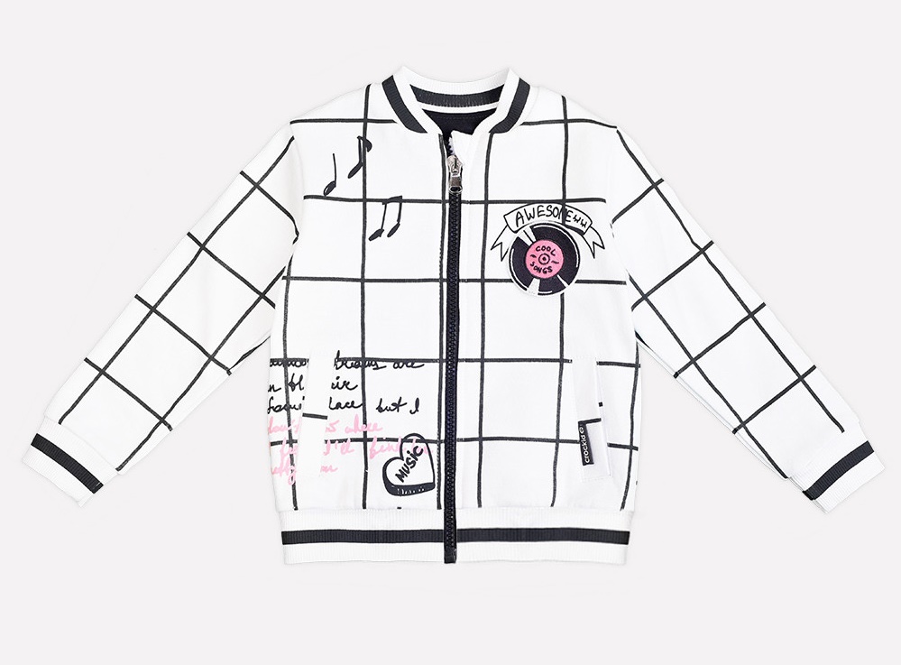 картинка Куртка для девочки Crockid КР 300488 монохромная клетка на белом к181 от магазина детских товаров ALiSa
