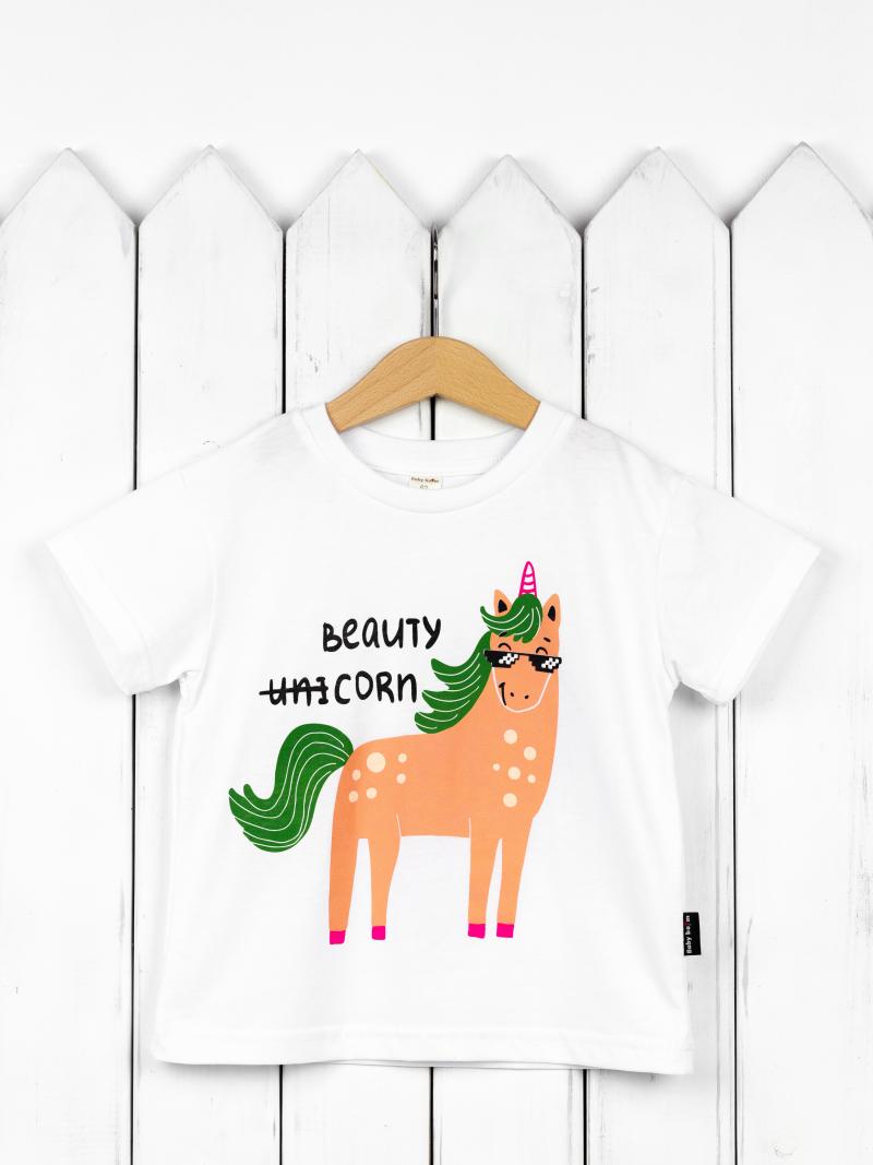 картинка Футболка для девочки Baby Boom Ф122/1-К Белый Б108 от магазина детских товаров ALiSa