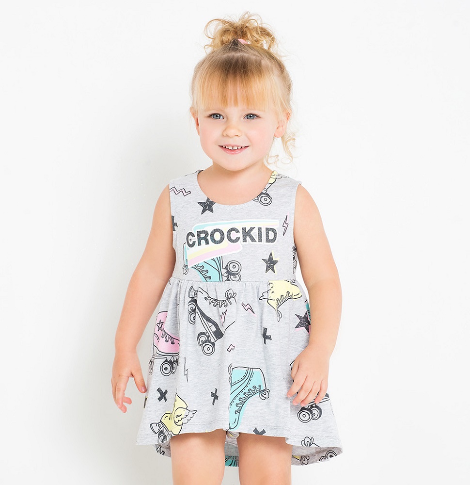 картинка Полукомбинезон для девочки Crockid (Платье-боди) КР 6245 ролики на меланже к201 от магазина детских товаров ALiSa