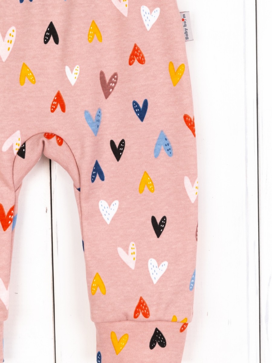 картинка Брюки для девочки Baby Boom П47/66-И Сердечки на бежевом от магазина детских товаров ALiSa