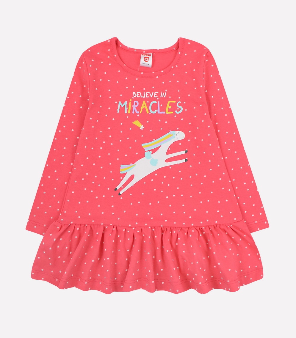 картинка Платье для девочки Crockid К 5640 клюква, мелкие звездочки от магазина детских товаров ALiSa