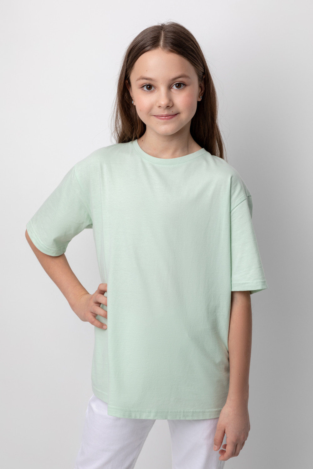 картинка Футболка для девочки Crockid КБ 302093 пастельно-зеленый от магазина детских товаров ALiSa