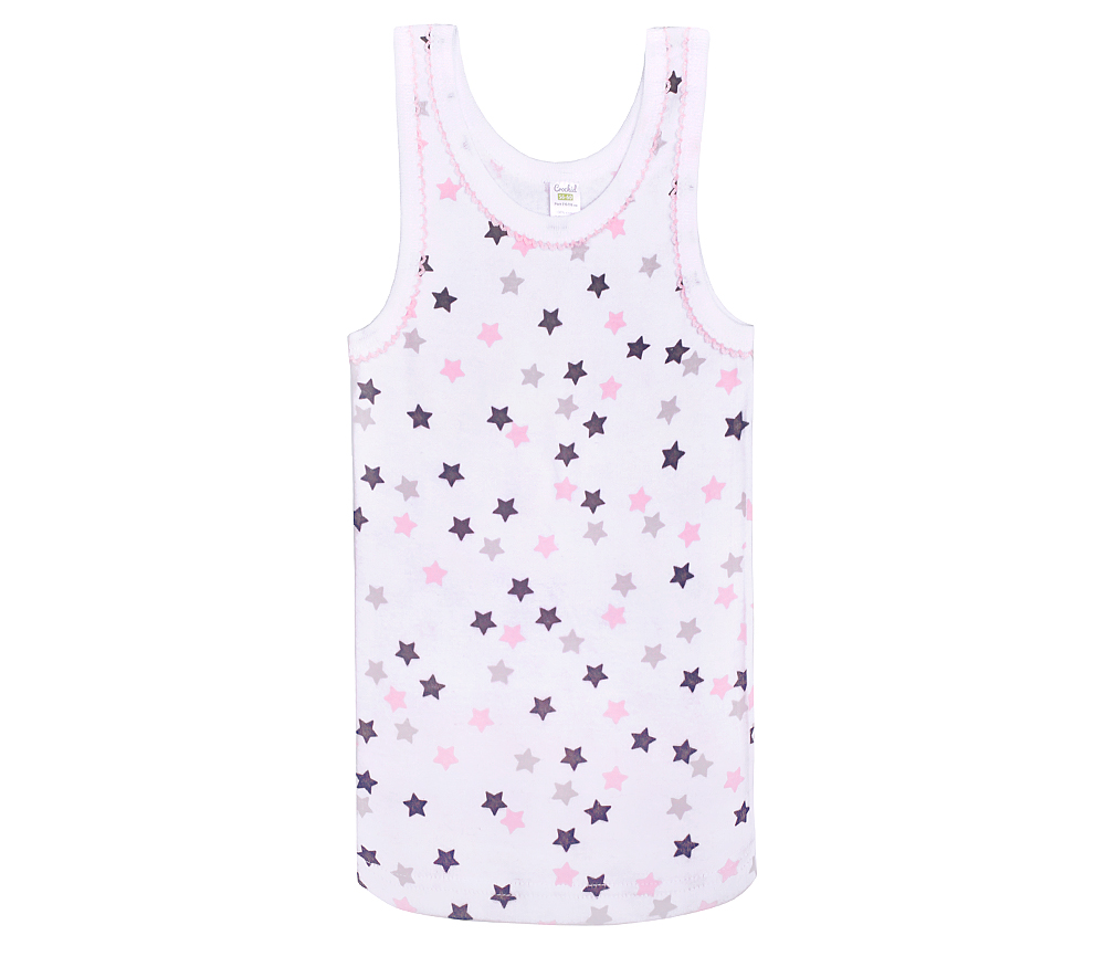 картинка Майка для девочки Crockid К 1066 роз. звездочки на белом от магазина детских товаров ALiSa