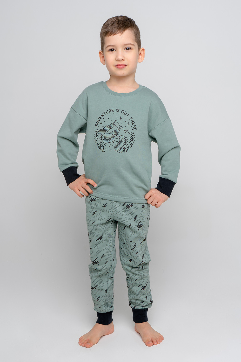 картинка Пижама для мальчика Crockid К 1547 полынь, быстрее ветра от магазина детских товаров ALiSa