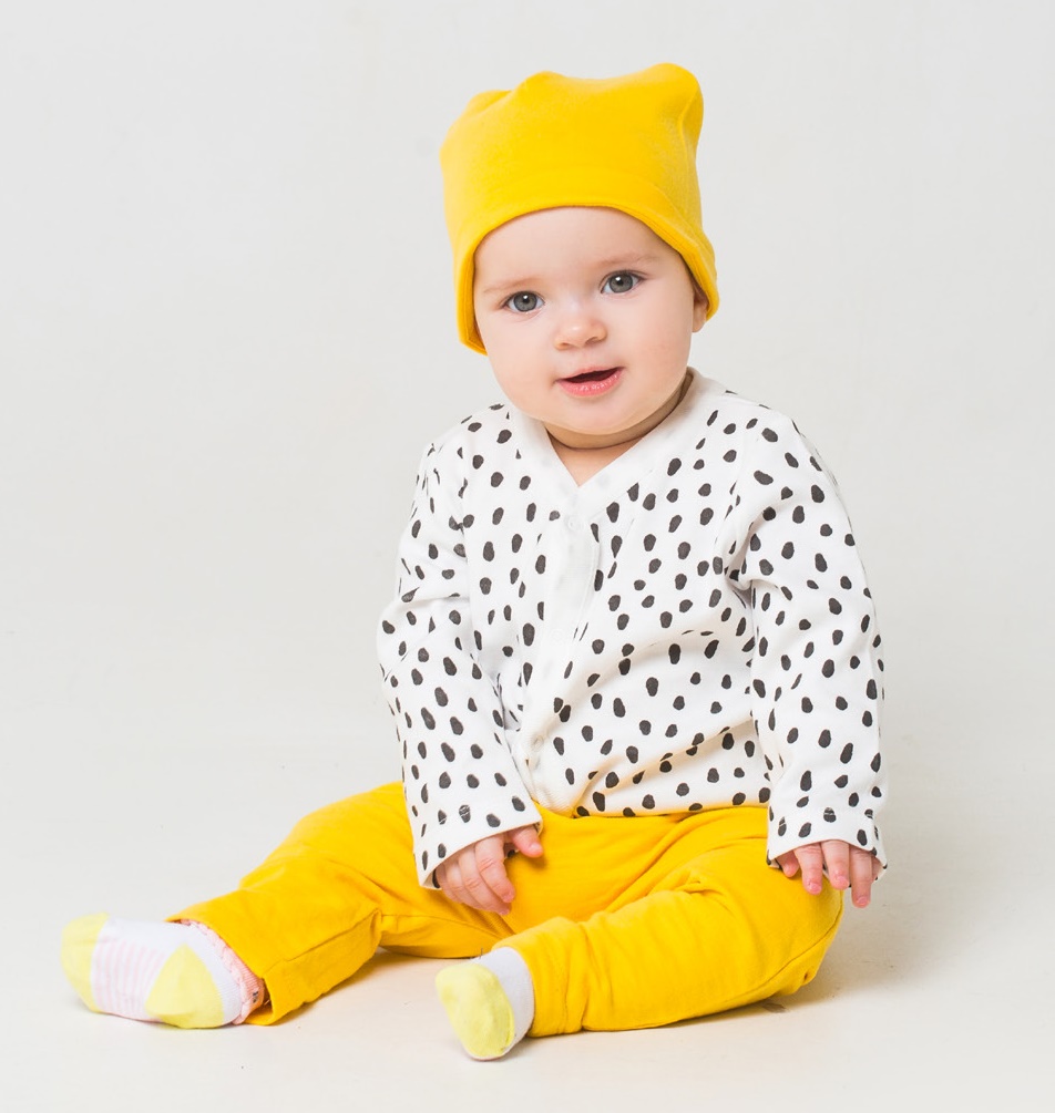 картинка Шапка для девочки Crockid К 8091 желтый (гуашевая крапинка) от магазина детских товаров ALiSa