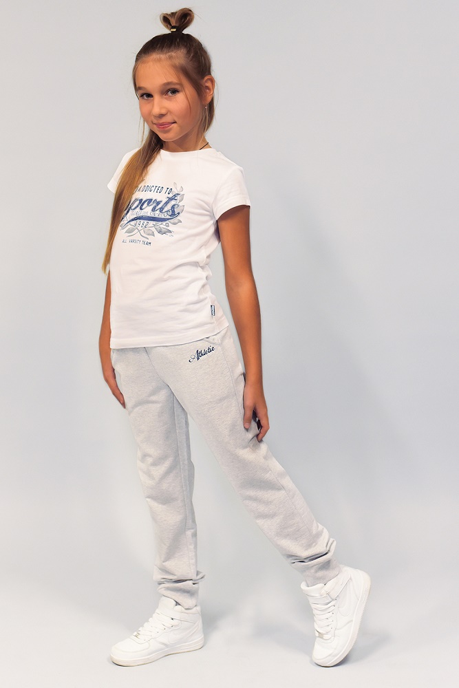картинка Брюки для девочки Crockid К 4547 серо-голубой меланж от магазина детских товаров ALiSa