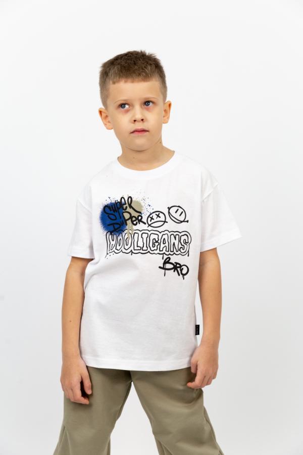 картинка Футболка для мальчика Baby Boom Ф136/4-К Белый Б120 от магазина детских товаров ALiSa