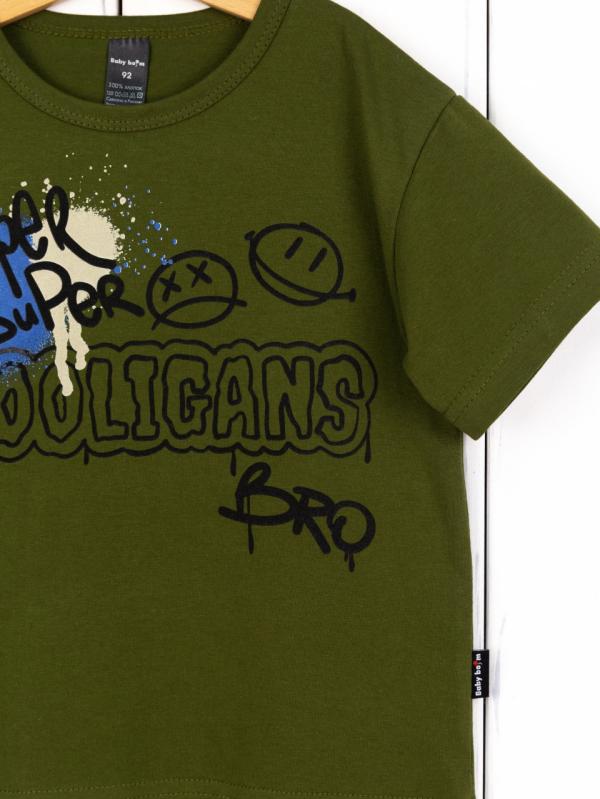 картинка Футболка для мальчика Baby Boom Ф154/4-К Хаки Б120 от магазина детских товаров ALiSa